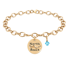 Load image into Gallery viewer, North Beach NJ Beach Tag Charm Bracelet – Hand-Stamped Jewelry

