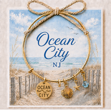 Load image into Gallery viewer, Ocean City Expandable Beach Tag Bracelet – Hand-Stamped NJ Jewelry
