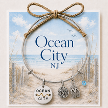 Load image into Gallery viewer, Ocean City Expandable Beach Tag Bracelet – Hand-Stamped NJ Jewelry
