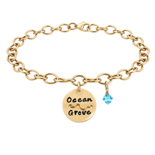 Load image into Gallery viewer, Ocean Grove Beach Tag Charm Bracelet – Hand-Stamped NJ Jewelry
