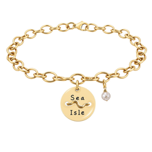 Load image into Gallery viewer, Sea Isle Beach Tag Charm Bracelet – Hand-Stamped NJ Jewelry
