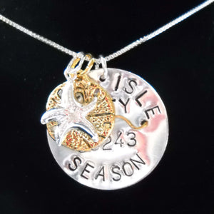 Sterling Silver Beach Badge Necklace