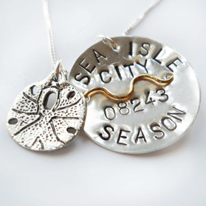 Sterling Silver Beach Badge Necklace