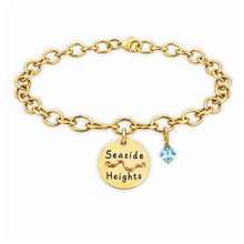 Load image into Gallery viewer, Seaside Heights Beach Tag Charm Bracelet – Hand-Stamped NJ Jewelry
