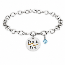 Load image into Gallery viewer, Seaside Park Beach Tag Charm Bracelet – Hand-Stamped NJ Jewelry
