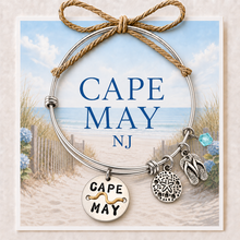 Load image into Gallery viewer, Cape May Expandable Beach Tag Bracelet – Hand-Stamped NJ Jewelry
