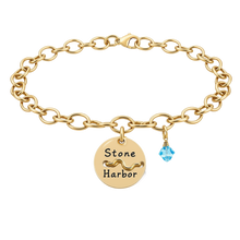 Load image into Gallery viewer, Stone Harbor Beach Tag Charm Bracelet – Hand-Stamped NJ Jewelry
