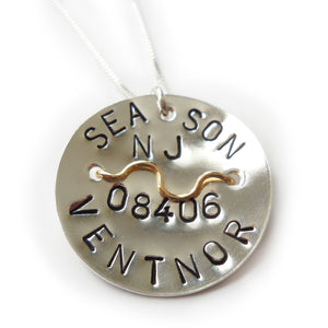 Sterling Silver Beach Badge Necklace