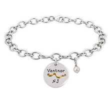 Load image into Gallery viewer, Ventnor Beach Tag Charm Bracelet – Hand-Stamped NJ Jewelry
