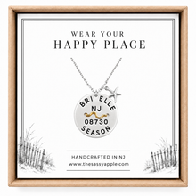 Load image into Gallery viewer, A carded jewelry gift box with Brielle NJ beach tag necklace
