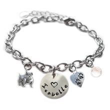 Load image into Gallery viewer, Personalized BULLDOG Sterling Silver Name Charm Bracelet
