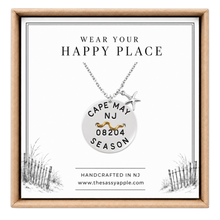 Load image into Gallery viewer, A carded Cape May NJ beach tag necklace in box with starfish
