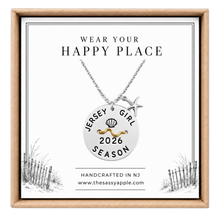 Load image into Gallery viewer, A carded Jersey Girl Beach tag pendant on necklace with starfish in box
