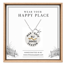 Load image into Gallery viewer, A carded Margate, NJ Beach tag pendant on necklace with starfish in box
