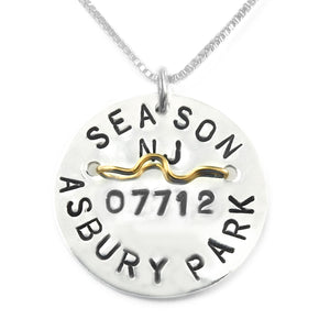 Silver or Gold Beach Badge Necklace - Regular