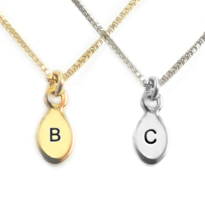 Barely There Silver or Gold Oval Tag Necklace