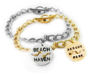 Beach Badge Chain Link Bracelet
