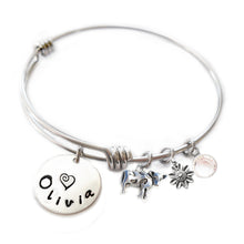 Load image into Gallery viewer, Personalized COW Bangle Bracelet with Sterling Silver Name
