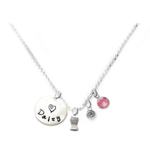 Load image into Gallery viewer, Personalized FISH Charm Necklace with Sterling Silver Name
