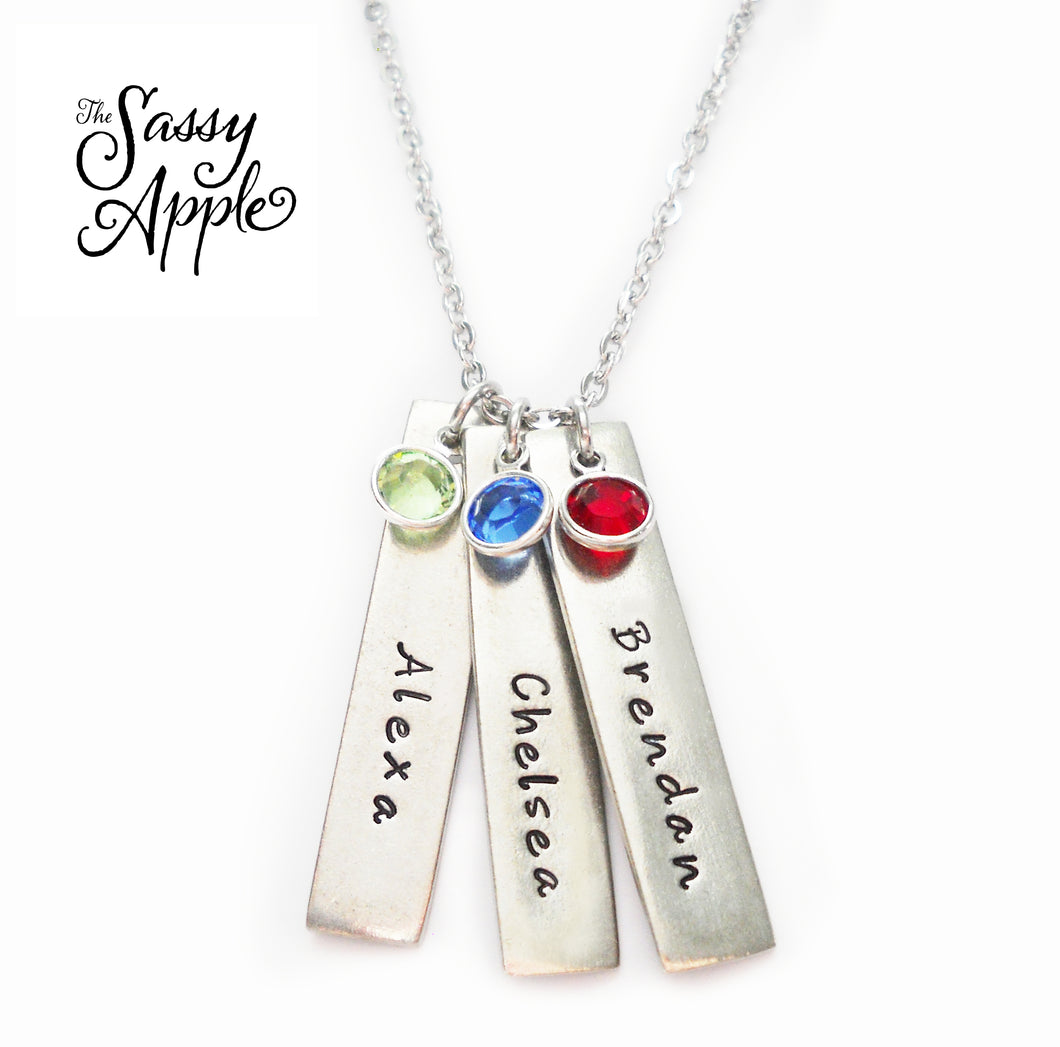 Hanging Rectangle Names Necklace
