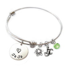 Load image into Gallery viewer, Personalized MONKEY Bangle Bracelet with Sterling Silver Name
