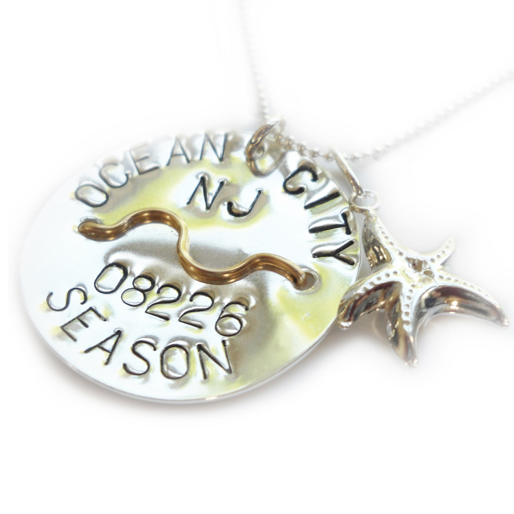 Beach Badge Necklace - Choose Your Town!
