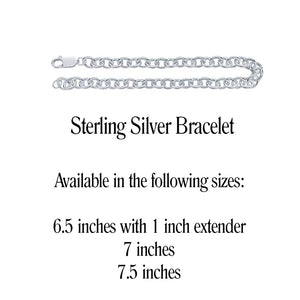 Personalized LIZARD Sterling Silver Name Charm Bracelet