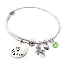 Load image into Gallery viewer, Personalized UNICORN Bangle Bracelet with Sterling Silver Name
