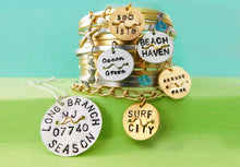 Load image into Gallery viewer, Silver or Gold Beach Badge Necklace - Mini
