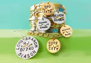 Silver or Gold Beach Badge Necklace - Regular