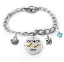 Load image into Gallery viewer, Beach Badge Chain Link Bracelet

