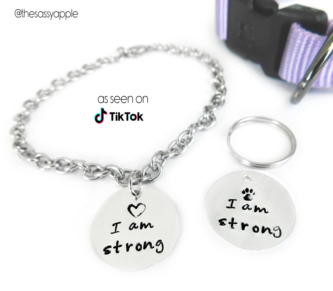 I Am Strong Pet and Person Pendants