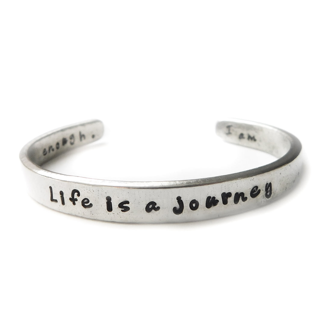 Life is a Journey Cuff with Secret Message