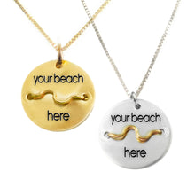 Load image into Gallery viewer, Silver or Gold Beach Badge Necklace - Mini
