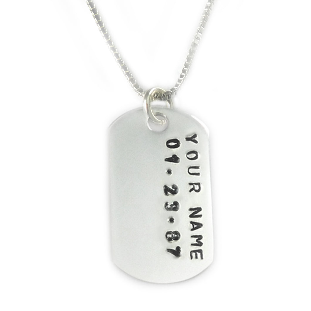 Pewter Dog Tag Necklace