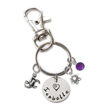Load image into Gallery viewer, Personalized MONKEY Swivel Key Clasp with Sterling Silver Name
