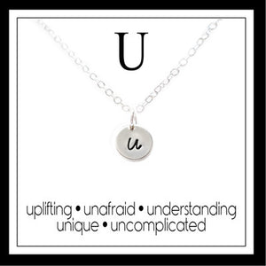 U - Alphabet Inspiring Necklace