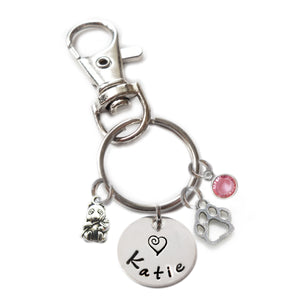Personalized PANDA BEAR Swivel Key Clasp with Sterling Silver Name