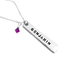 Load image into Gallery viewer, Silver or Gold Shiny Rectangle Tag Necklace

