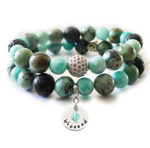 Load image into Gallery viewer, African Turquoise &amp; Brazilian Amazonite Beaded Beauty Bracelet
