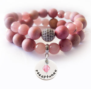 Rhodonite & Cherry Blossom Jasper Beaded Beauty Bracelet