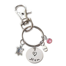 Load image into Gallery viewer, Personalized TURTLE Swivel Key Clasp with Sterling Silver Name
